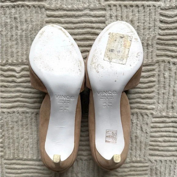 VINCE Saffron Nubuck Suede Peep Toe d'Orsay Pumps - Picture 3 of 4